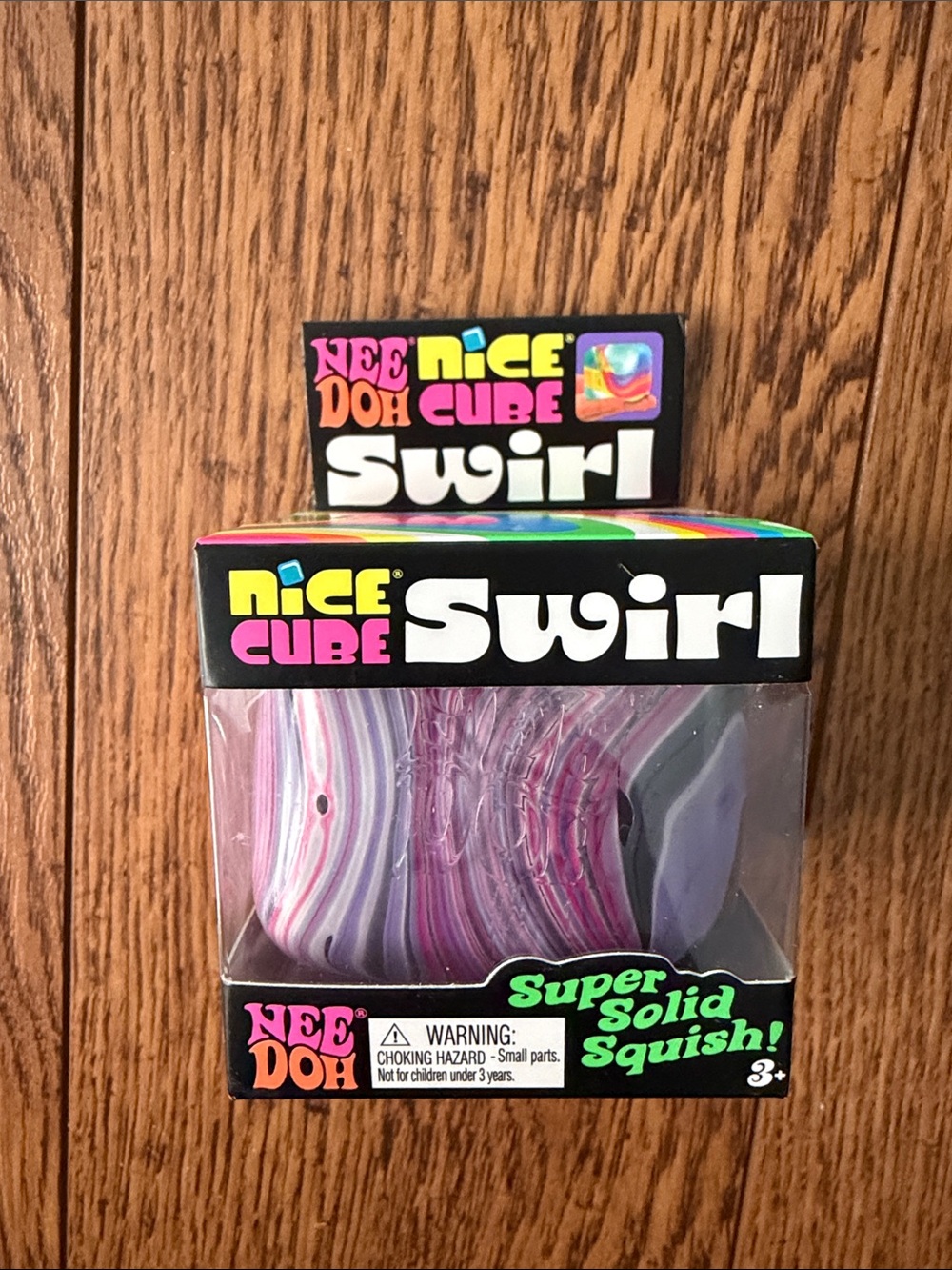 NeeDoh Nice Cube Swirl Super Solid Squish - Purple Swirl - SEALED